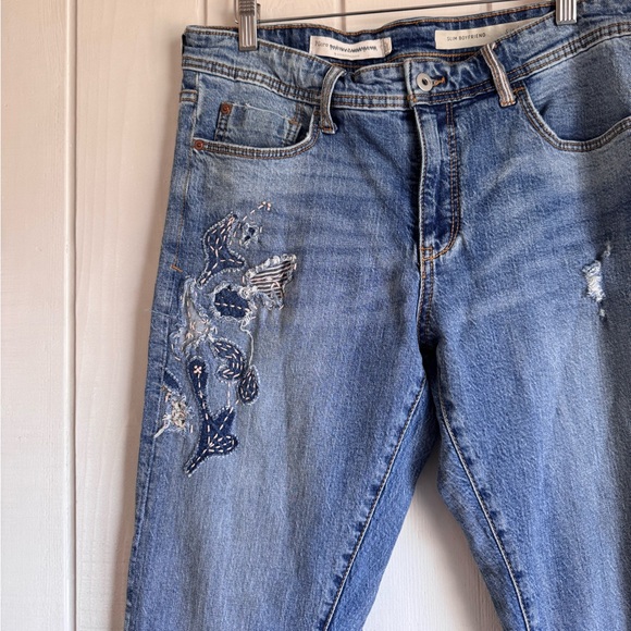 Pilcro by Anthropologie Embroidered Slim Boyfriend Jeans - Picture 5 of 9